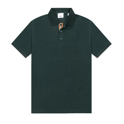 Burberry Dark Green T-Shirt With Collar