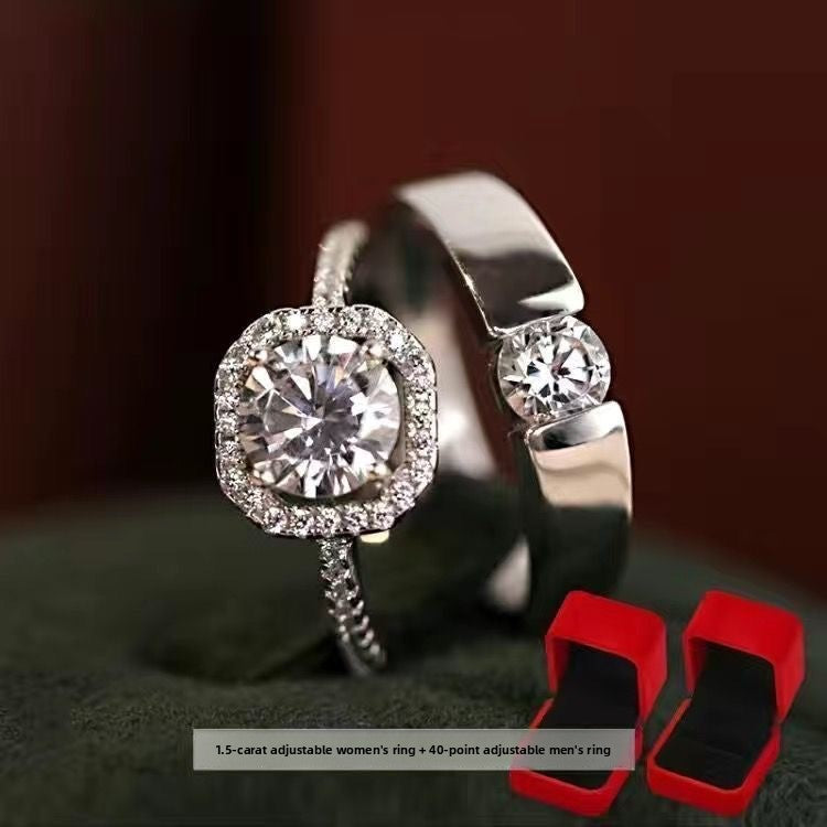 Simulation Adjustable Wedding Ring Set