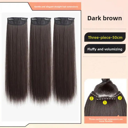 Long Straight Hair Extensions Three-Piece Set
