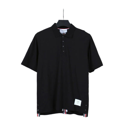 Thom Browne Black T-Shirt with Collar