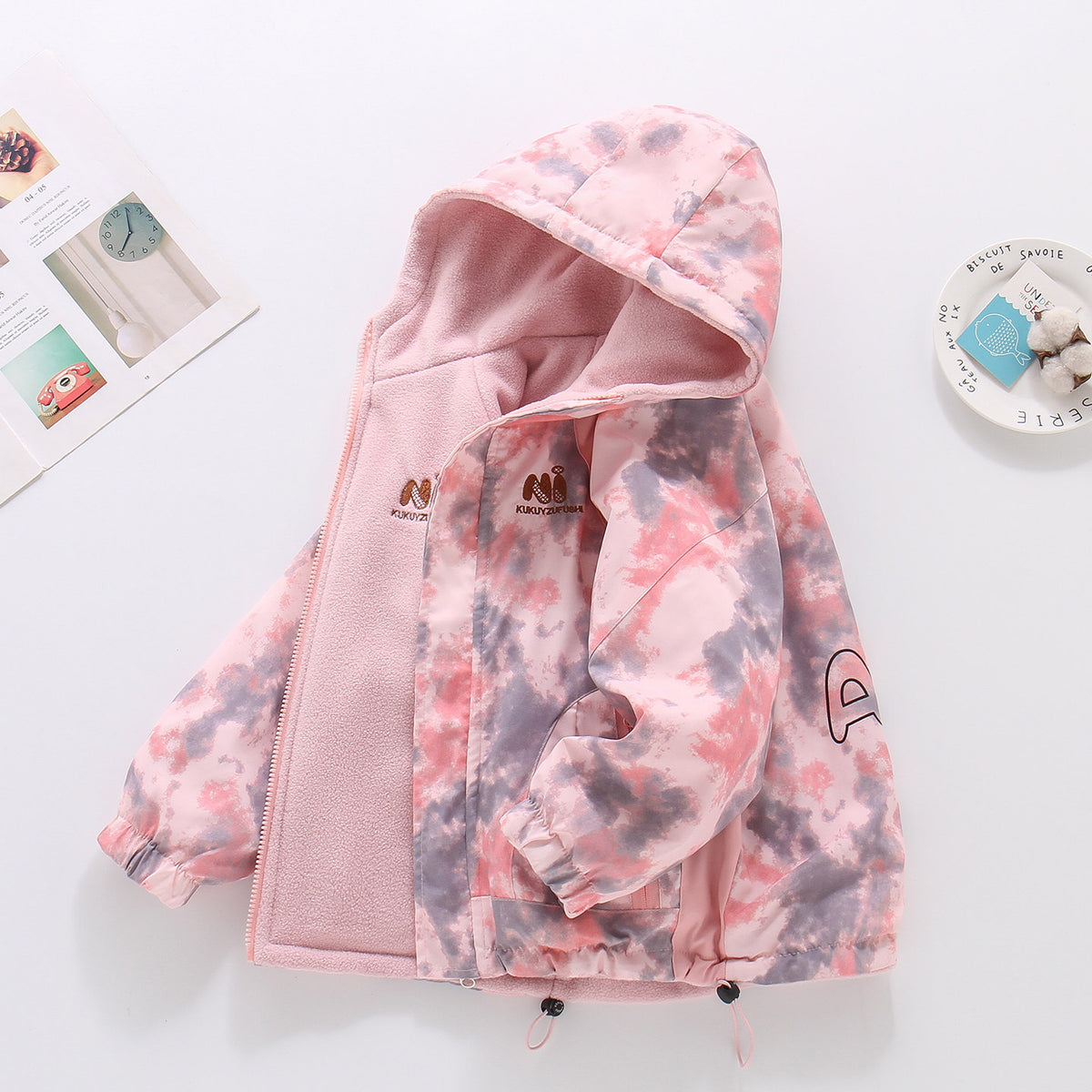 Reversible Fleece Lined Childrens Hooded Jacket