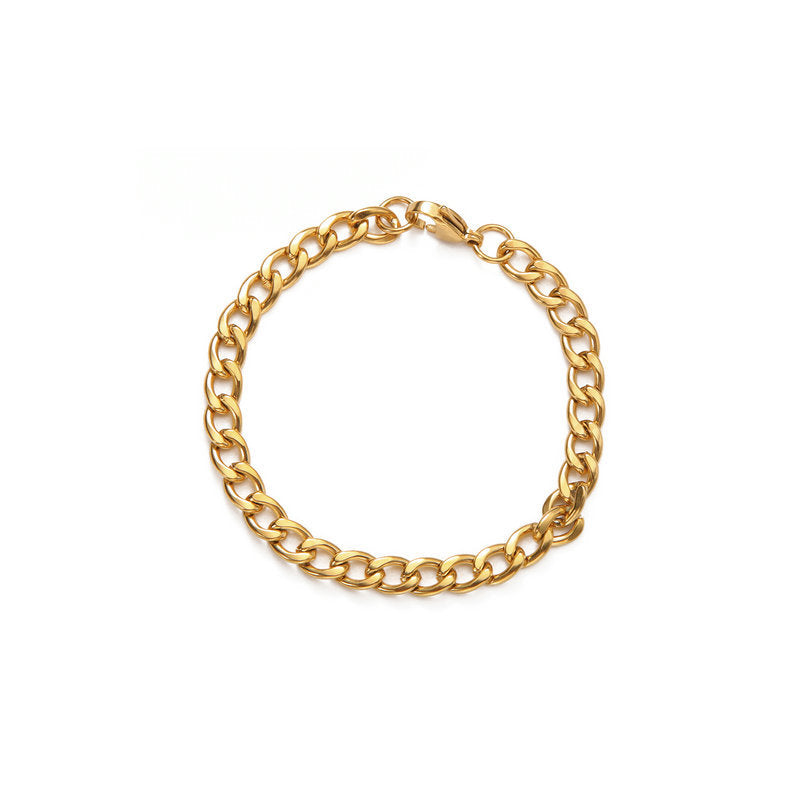 Cuban Chain Bracelet Stainless Steel Geometric Link Jewelry