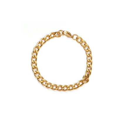 Cuban Chain Bracelet Stainless Steel Geometric Link Jewelry