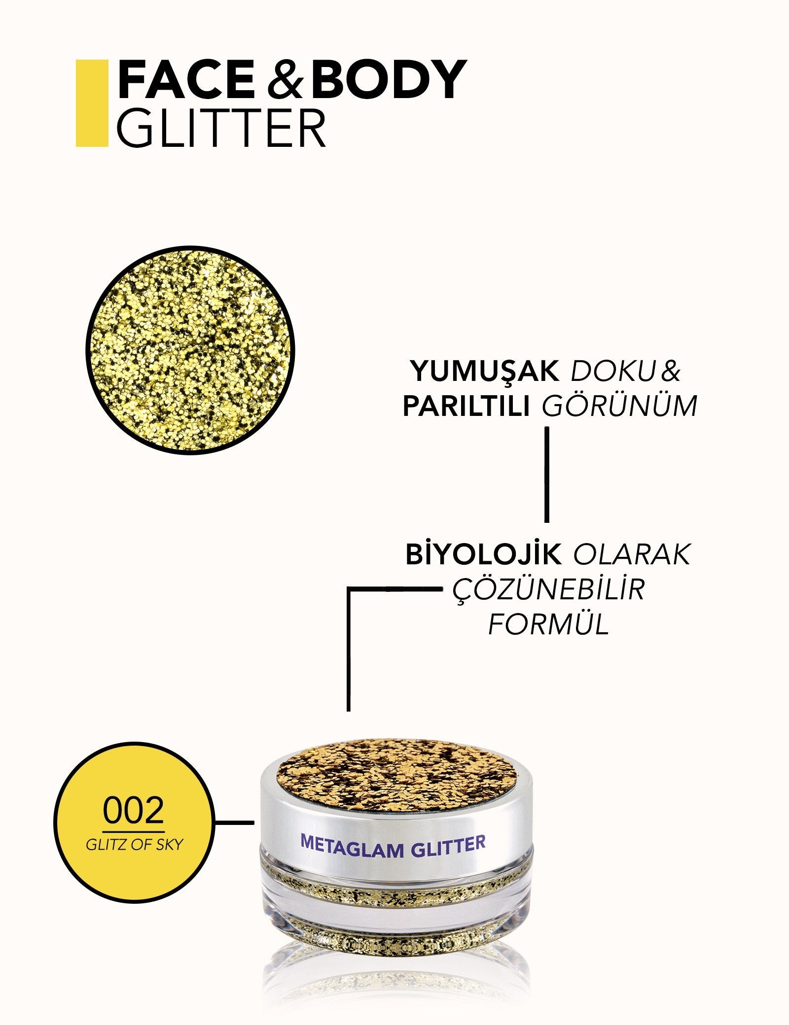 Flormar Metaglam Biodegradable Shimmering Body Glitter 10g