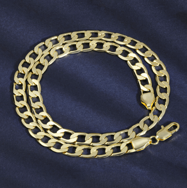 Brass Gold Plated Chain Necklace Men Women Unisex Bold Geometric Jewelry