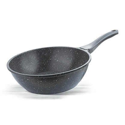 Thermoad 28cm Aluminum Die-Cast Wok Pan Tava - Energy Efficient, Lightweight, Non-Stick Granite Coated, PFOA &amp; PFAS Free