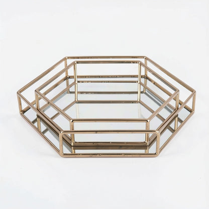 Kate and Laurel Felicia Modern Glam 2-Piece Nesting Metal Trays
