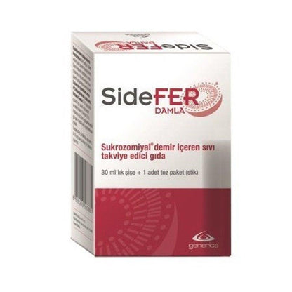SideFER Iron Supplement Drops for Kids - 30ml Liquid Iron Supplement for Children Aged 4-10 Years