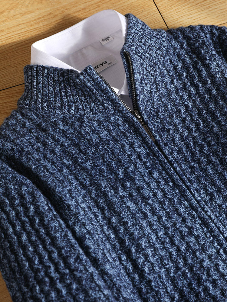 Wool Zipper Cardigan Men&