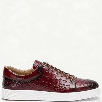 Mens Leather Lace-Up Casual Shoes