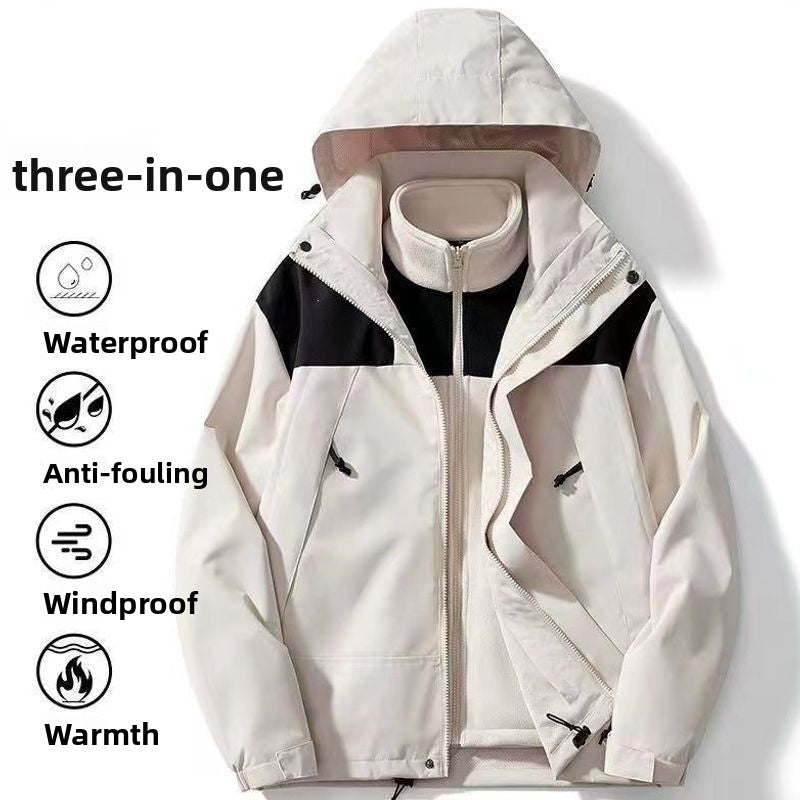 Detachable Three-in-One Windproof Waterproof Jacket
