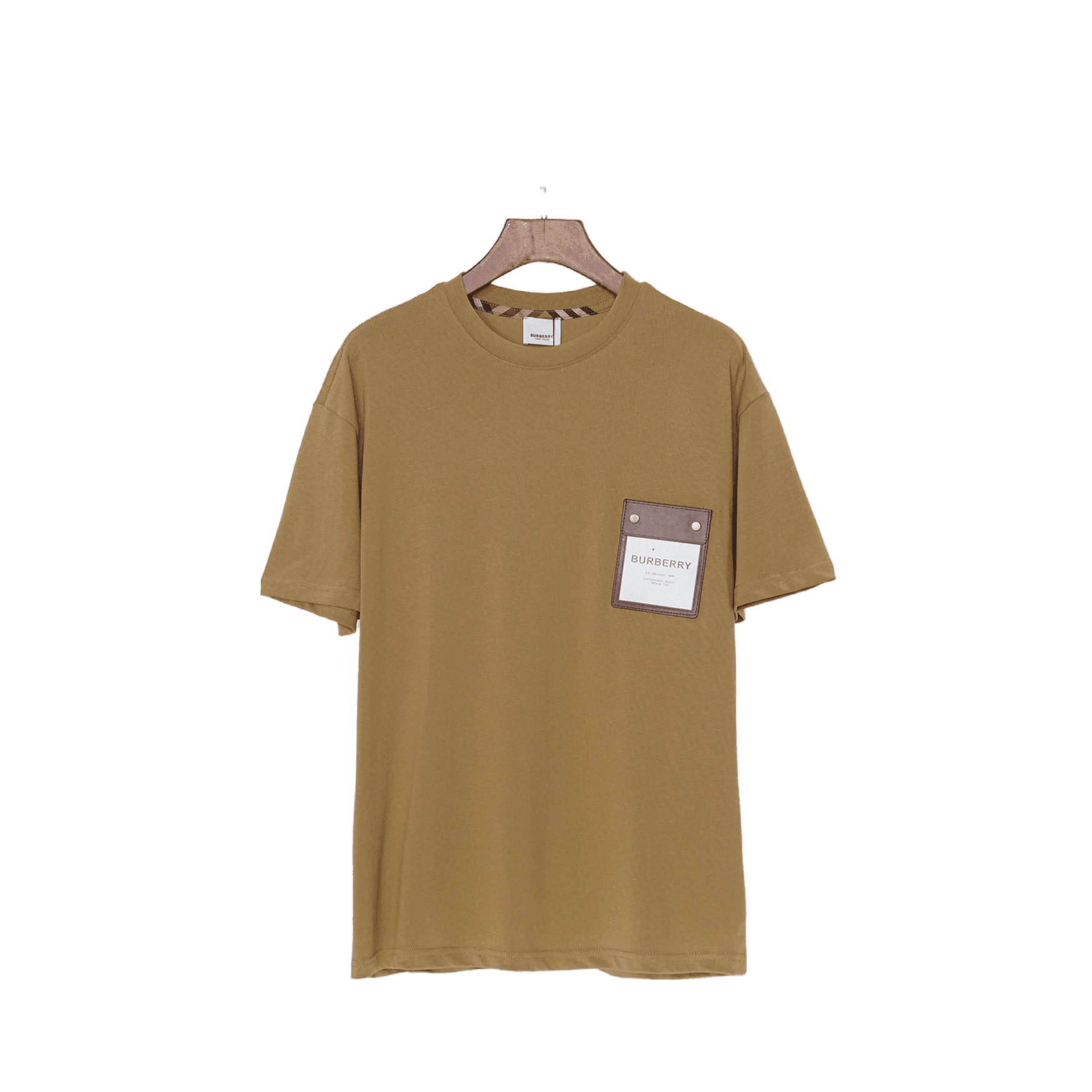 Burberry Collarless T-Shirt | Beige Cotton Crew Neck - Luxury Essential