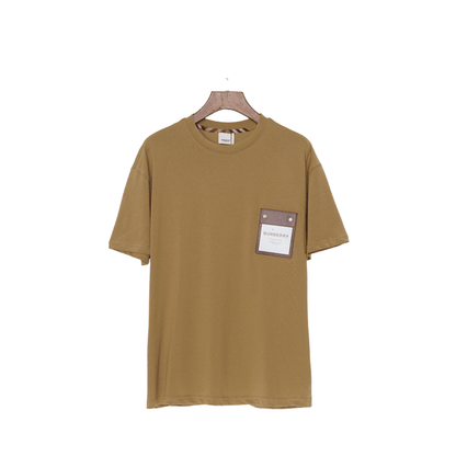 Burberry Collarless T-Shirt | Beige Cotton Crew Neck - Luxury Essential