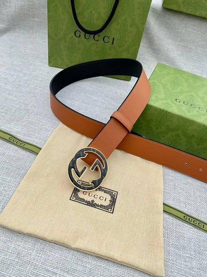 GUCCI Embellished coated-canvas and leather belt &