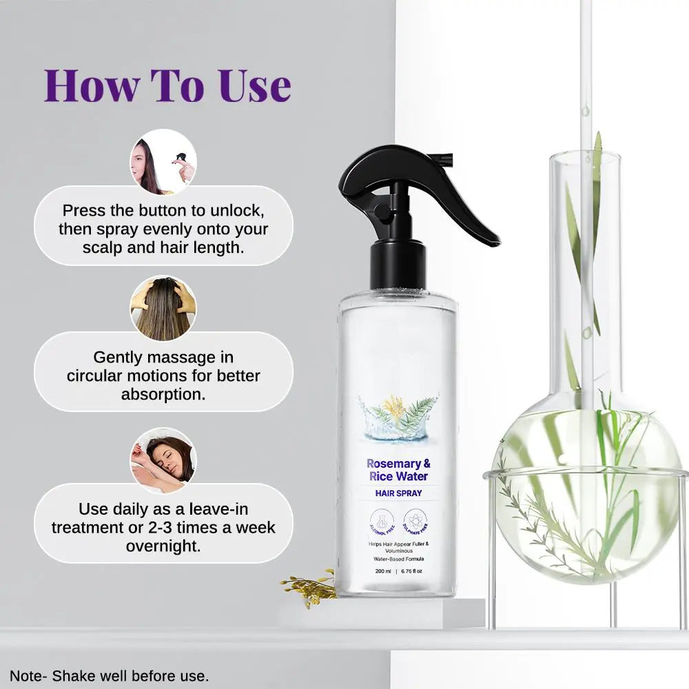 Rosemary &amp; Rice Water Hair Spray — Frizz Control
