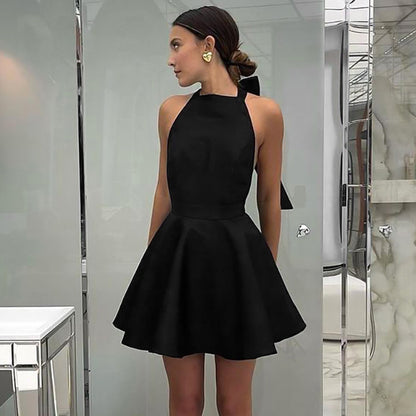 Vintage Satin Halter Neck Dress