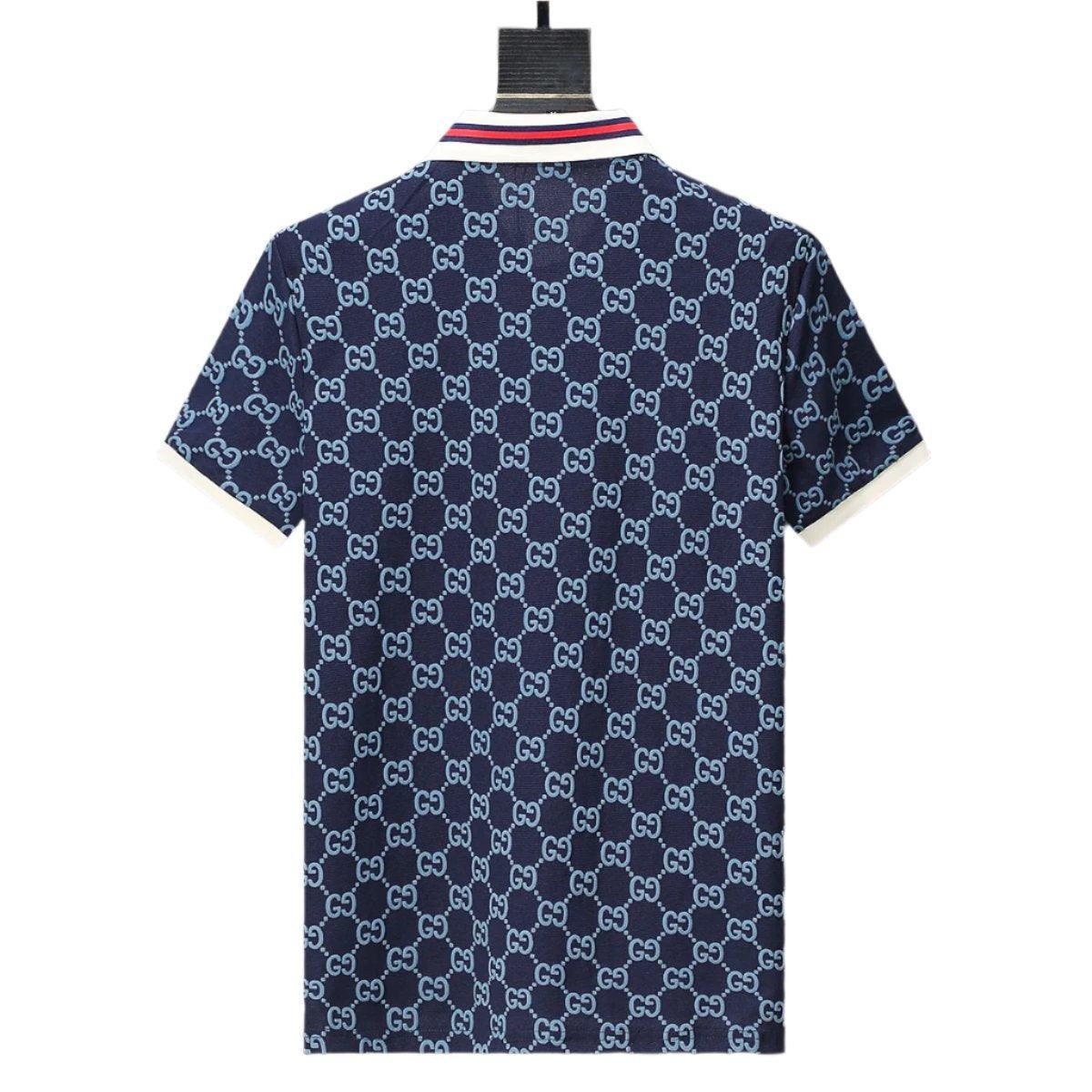 Gucci Luxury Blue T-shirt with Collar – Men&