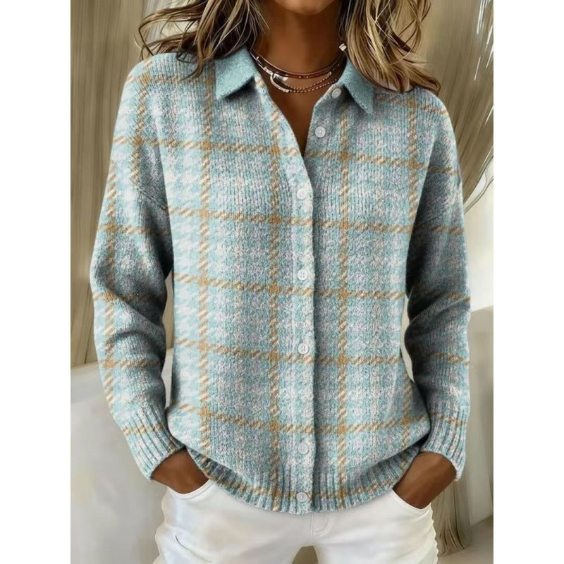 print turn-down collar shirt