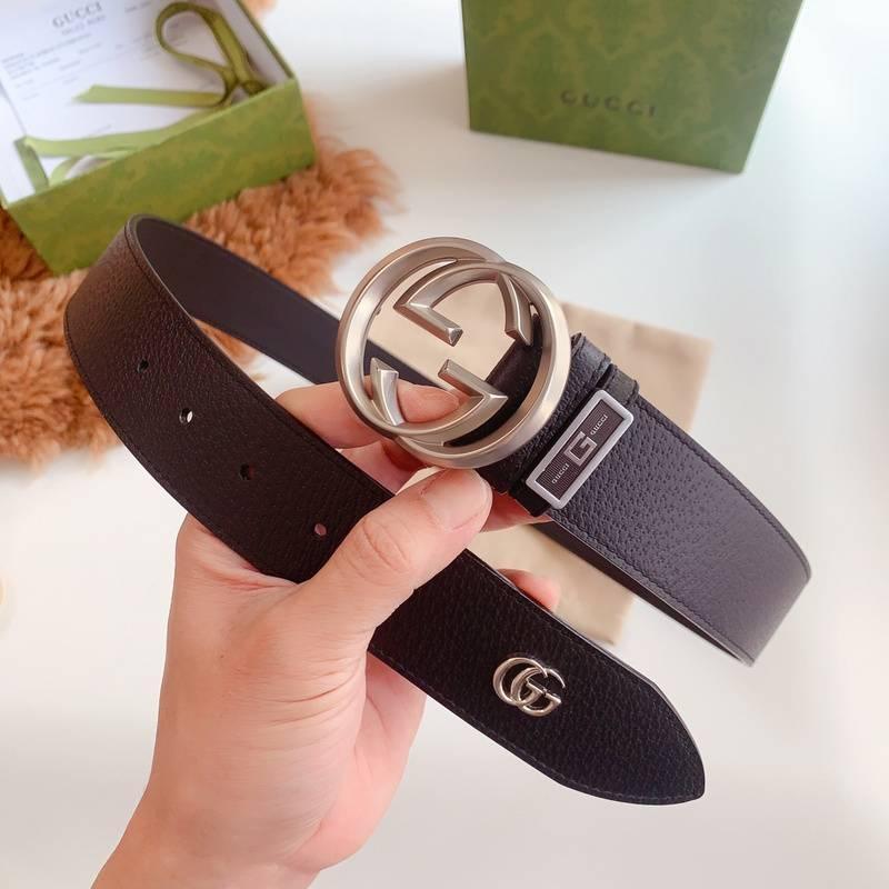 GUCCI Embellished coated-canvas and leather belt &