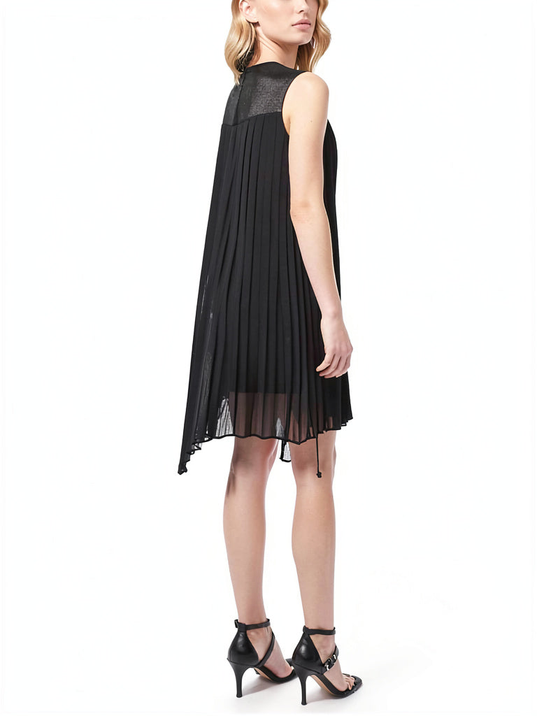 Dkny Mixed-Media Pleated Dress, Size XXS