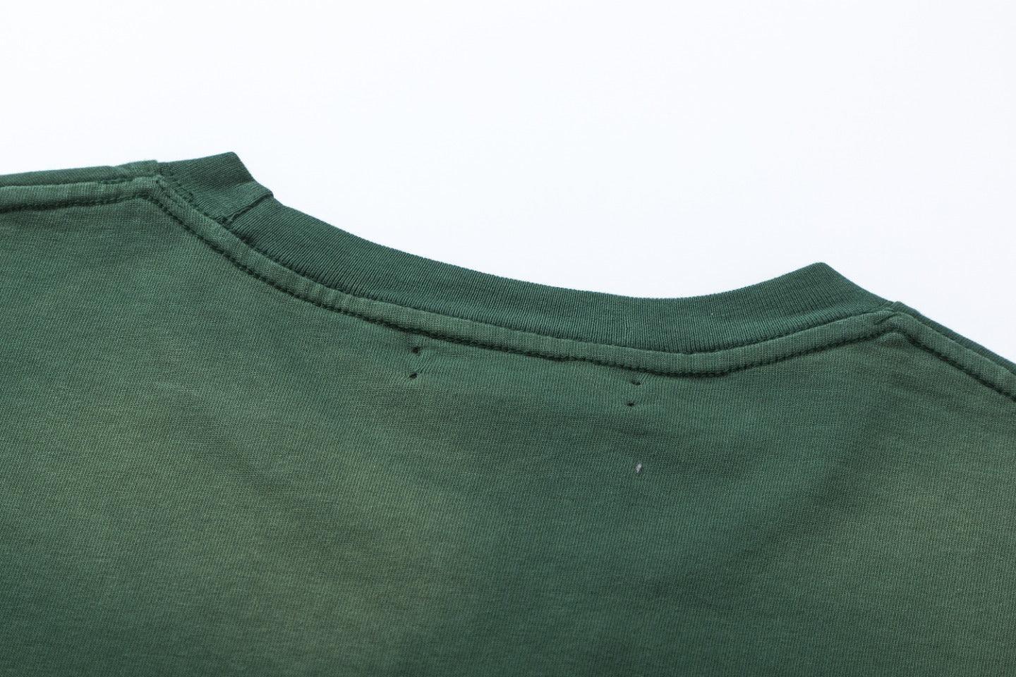 Amiri Lion Green T-Shirt Without Collar