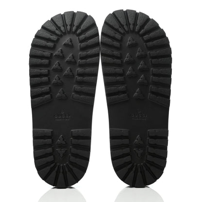 Gucci Rubber Web Slides - Black Green Red Lug Sole Sandals