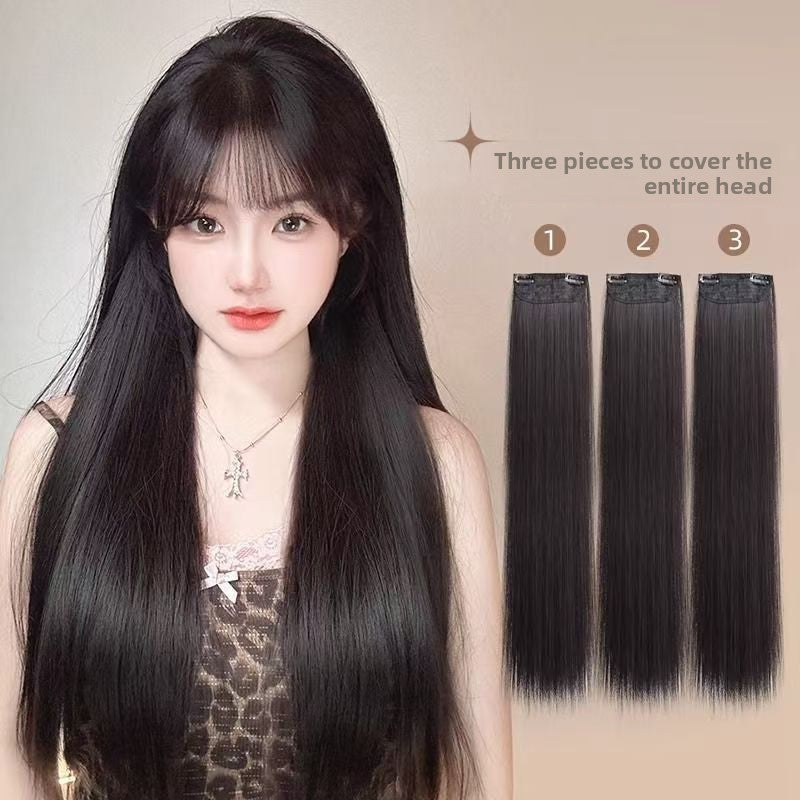 Long Straight Hair Extensions Three-Piece Set