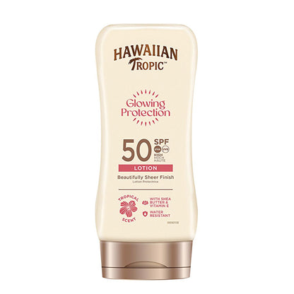 Hawaiian Tropic Glowing Protection SPF 50 Sunscreen Lotion - UVA/UVB, Vegan &amp; Cruelty-Free, Moisturizing - 6.09 fl oz