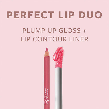 Pastel Perfect: Plumping Lip Gloss &amp; Contour Liner Duo - Achieve Fuller, Defined Lips with Ultra-Glossy Finish