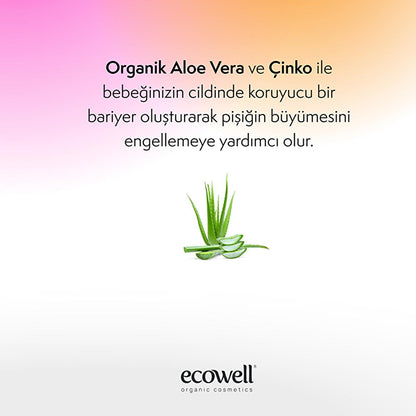 Ecowell Organic Diaper Cream - 110g, Vegan &amp; Hypoallergenic for Newborns