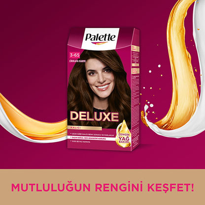 Palette Deluxe Chocolate Brown Hair Dye: Long Lasting, Rich Color &amp; Shine - Permanent Hair Color 3-65 ‚ikolata Kahve