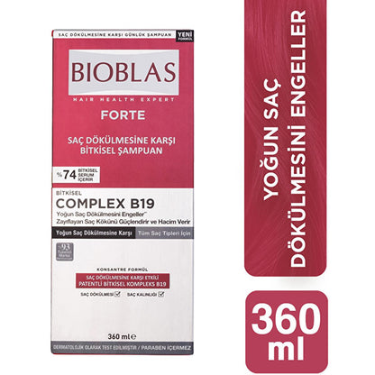 Bioblas Forte Shampoo for Hair Growth &amp; Strength - Natural Botanical Hair Care for Daily Use