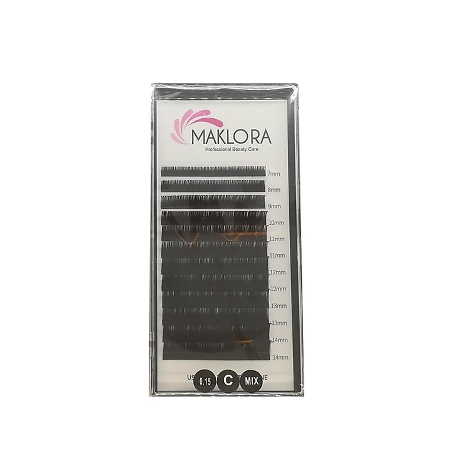 Maklora Eyelash Extensions C Curl 0.07 Thickness Mix Type Silk Material