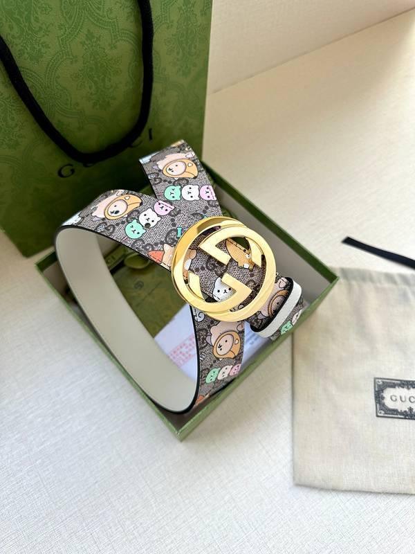 GUCCI Cartoon Print Logo Belt &