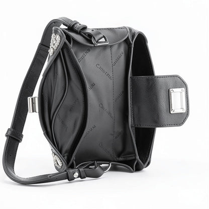 Calvin Klein Clementine Mercury Leather and Celestial Stud Embellished Crossbody