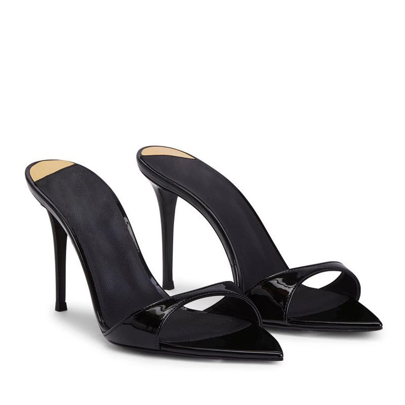 Open-toe pointed high heels