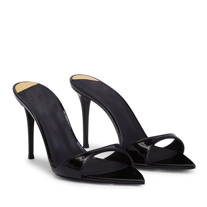 Open-toe pointed high heels