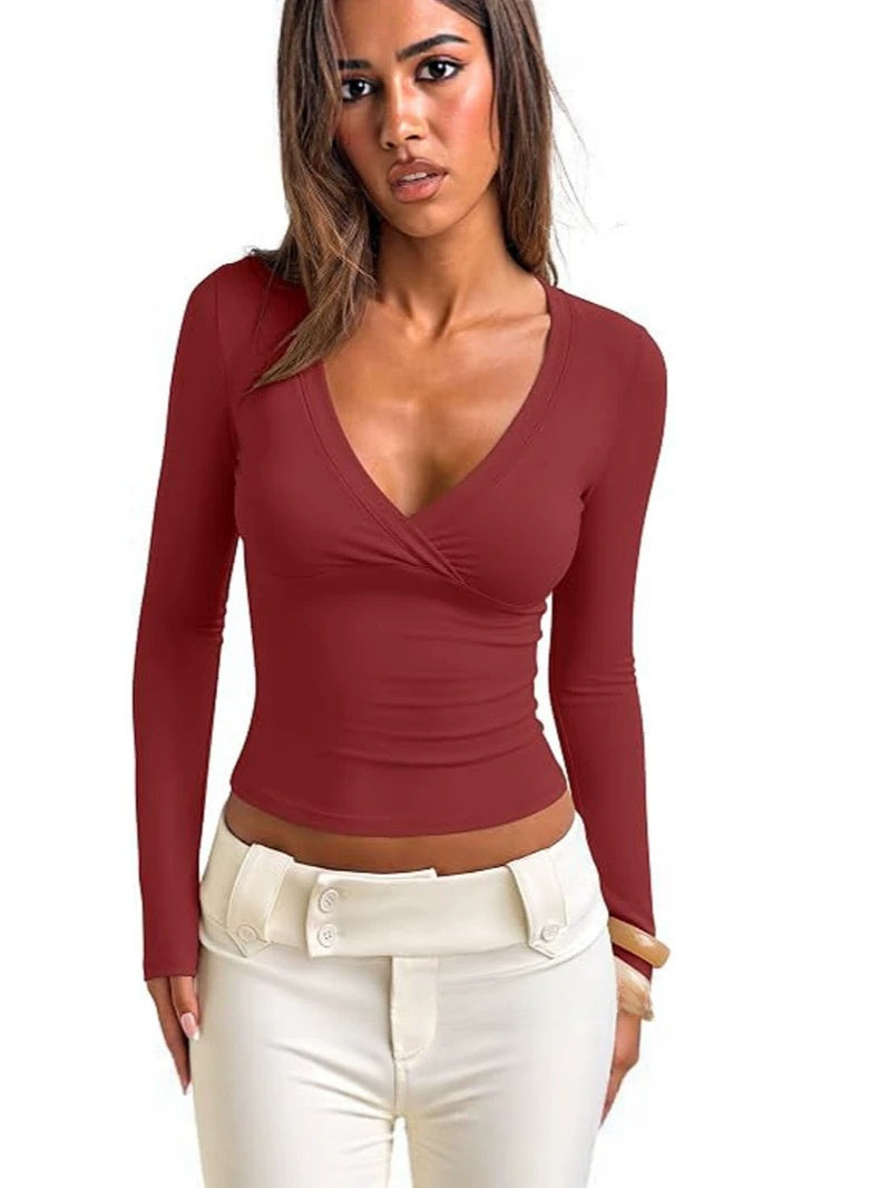 Womens V-Neck Slim Fit Shirt
