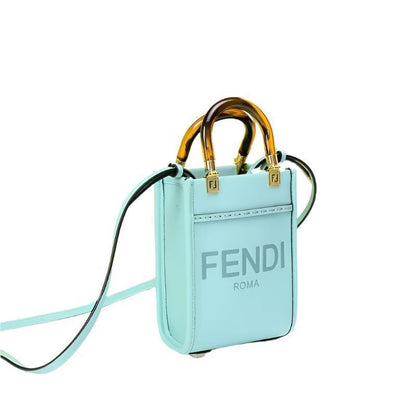Fendi  Vitello King Plexiglass Logo Embossed Mini Fendi Sunshine Shopper Tote