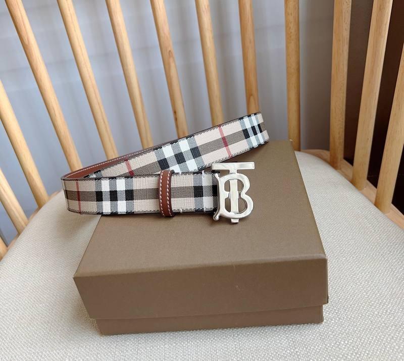Burberry TB Belt E-Canvas &amp; Leather Vintage