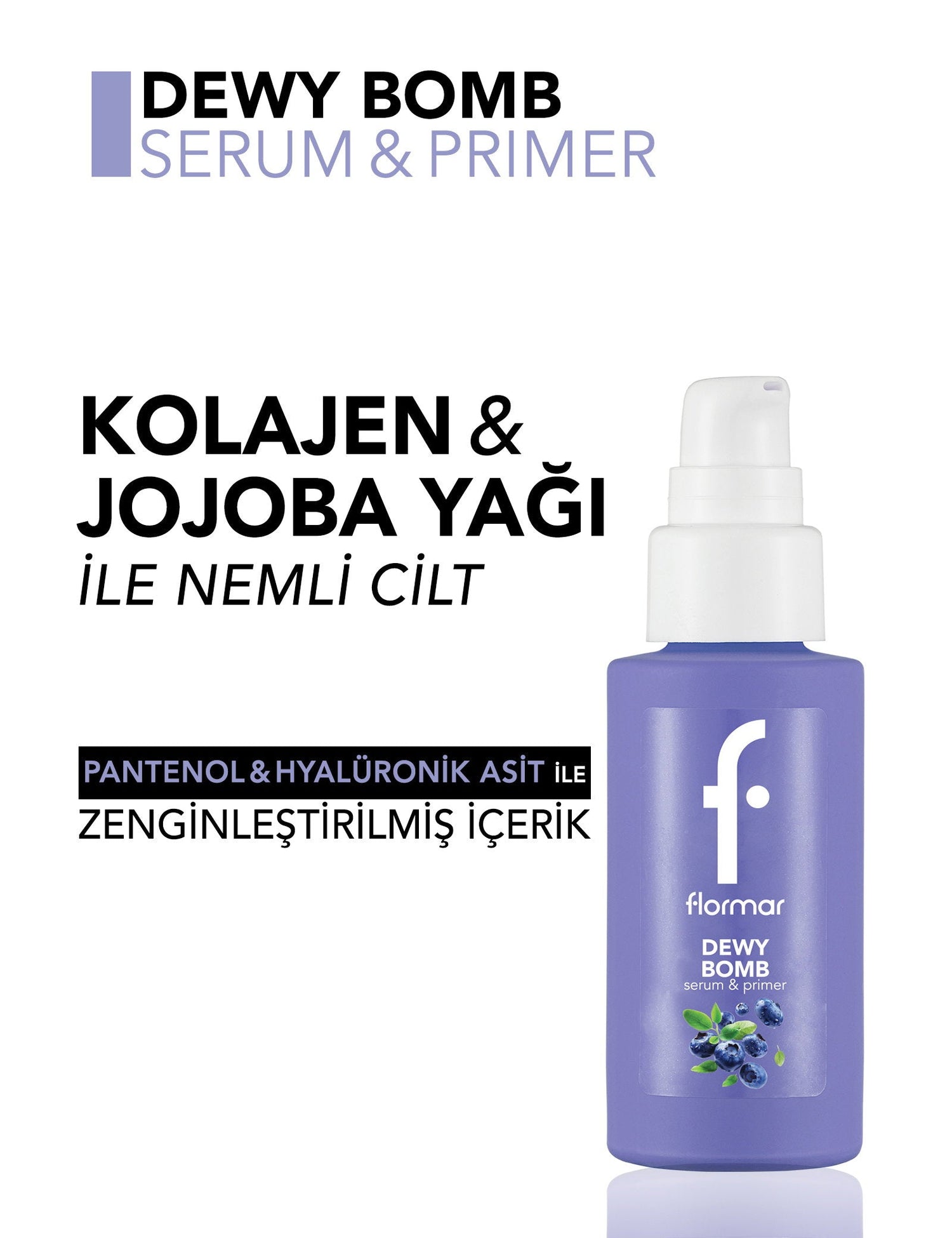 Flormar Dewy Bomb Acai Berry Hydrating Serum &amp; Primer 30ml
