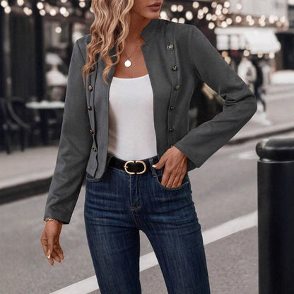 Womens Retro Suede Double Breasted Coat