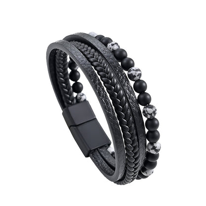 Multi-layered woven bracelet