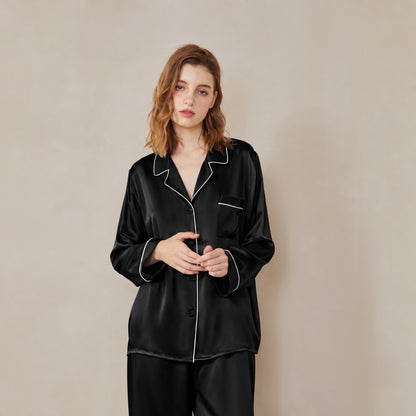 Butterfly Embroidery Silk Pajama Set