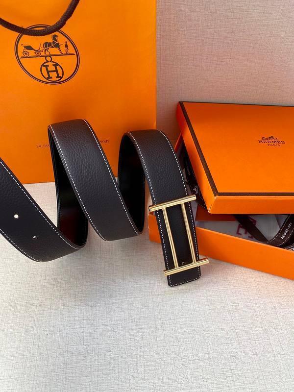 Hermes Men Gold Buckle Belt &