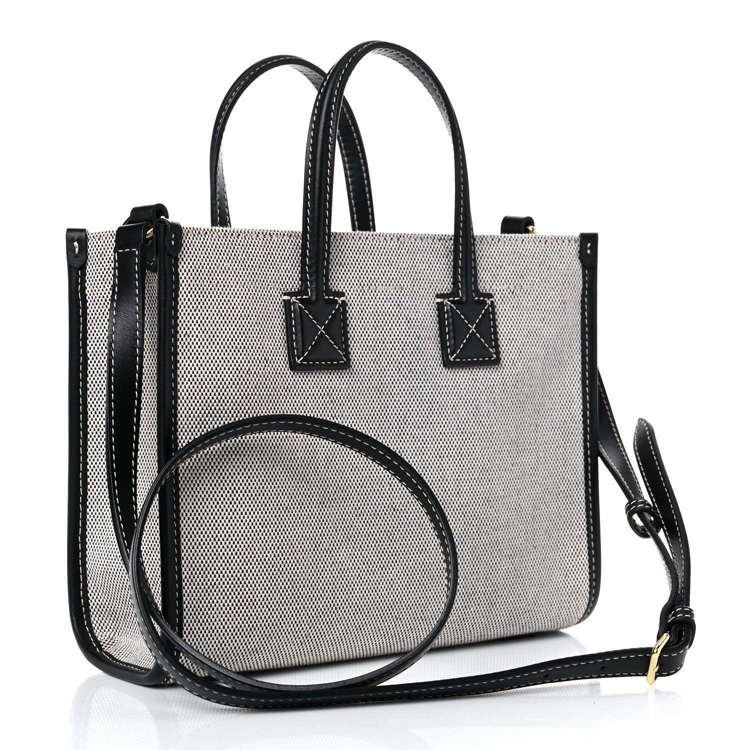 Burberry Canvas Smooth Calfskin Mini Two Tone Freya Tote
