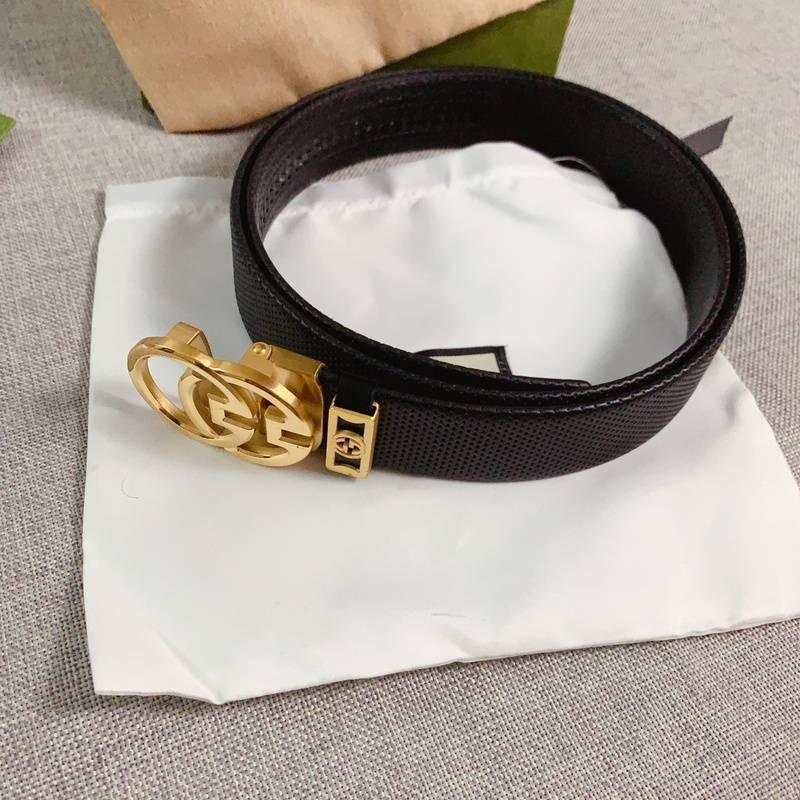 GUCCI Embellished coated-canvas and leather belt &