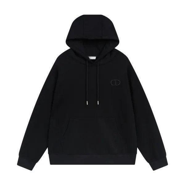 Dior Classic Letter Embroidered Hoodie Black