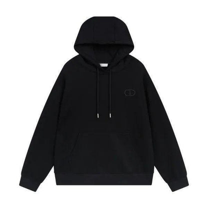 Dior Classic Letter Embroidered Hoodie Black