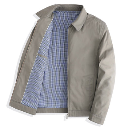 Pure Cotton Lapel Jacket for Men Business Casual Outerwear